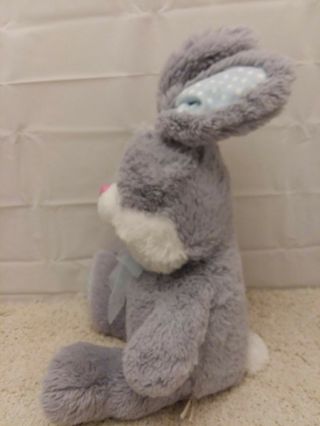 Dan Dee Gray Plush 2016 Polka Dot Ears Paws Fluffy Soft Medium Bunny 16 