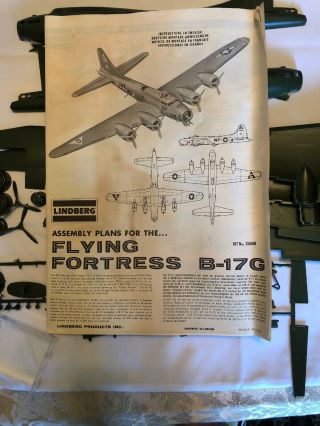Vtg 1978 LINDBERG Model AirPlane Motorized Boeing B - 17G Kit No.  2508M U.  S.  A. 5