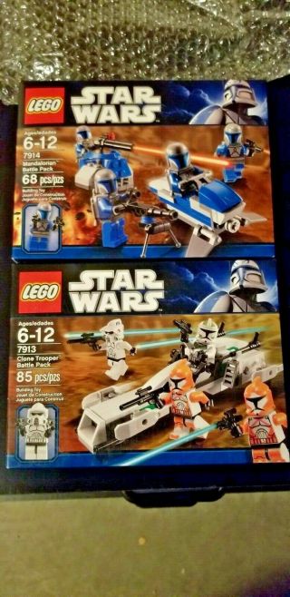 LEGO Star Wars 7913 & 7914 Clone Trooper & Mandalarorian Battle Packs. 8