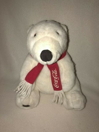 Coca Cola Polar Bear With Scarf,  1993 Plush,  Stuffed Animal 12 "