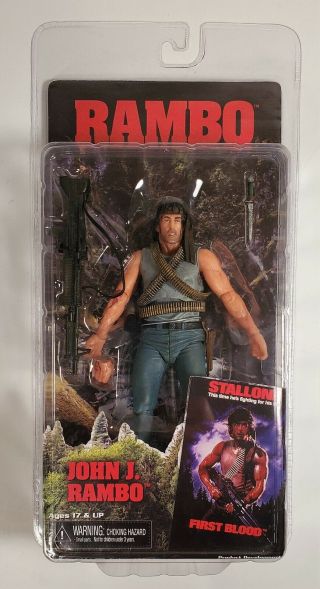 Neca John J Rambo First Blood Action Figure Sylvester Stallone Reel Toys Mosc