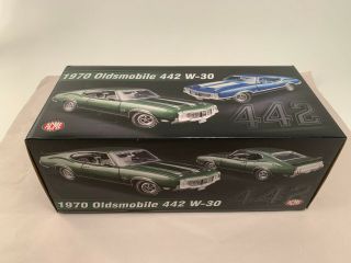 Acme 1:18 1970 Oldsmobile 442 W30 - Twighlight Blue (a1805611)