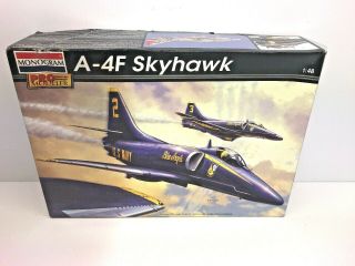 Monogram Pro Modler 1:48 A - 4f Skyhawk Blue Angels Us Navy Airplane Kit Open Box