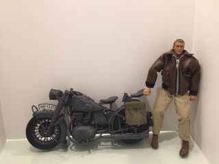 The Great Escape 12 " Steve Mcqueen & Wwii German Motorcycle 21st Century Toys