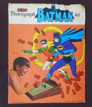 Trace - A - Graph Batman And Robin Drawing Kit 1966 Emenee 10 Sheets Of Drawings
