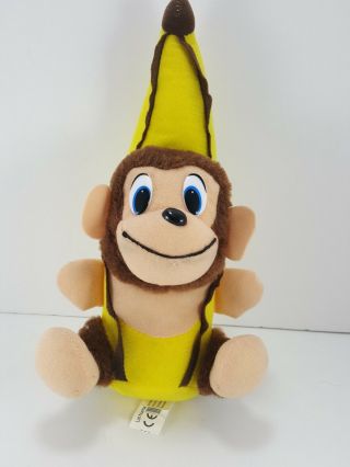 Monkey Brown Tan Gorilla In Banana Ape Plush Stuffed Animal 10 " Classic Toy Co