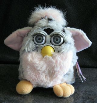 1998 Furby 70 - 800 Tiger Electronics Ltd Gray/pink,  Black Spots With Tag,  Not Wor