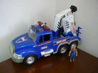 Blue Tonka Road Side Service Truck With Battery Powered Moving Winch And Lights