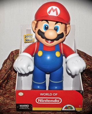 World Nintendo Giant 20 " Inch Mario Posable Figure Jakks Pacific Toy