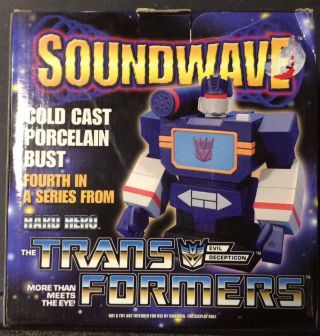 Hasbro Transformers Soundwave Cold Cast Porcelain Bust 4th In Series Mib