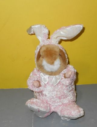 Gemmy Dancing Hamster Easter Cheer Singing Animated 7 " Pink Bunny
