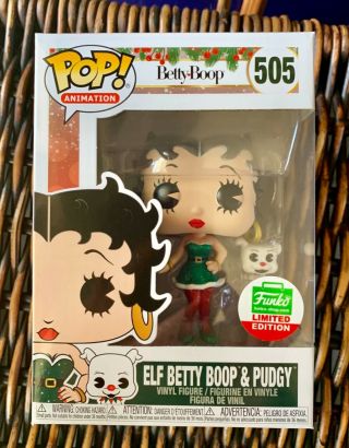 Funko Pop Holiday Elf Betty Boop,  Pudgy Limited Edition In $4ship