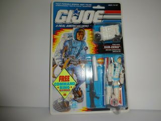 Gi Joe Cobra Sub - Zero 1989 Moc On Card
