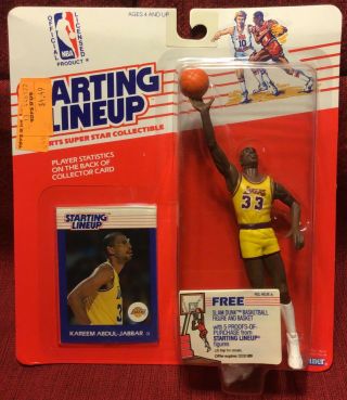 1988 Starting Lineup Kareem Abdul - Jabbar Figure In Package Los Angeles Lakers