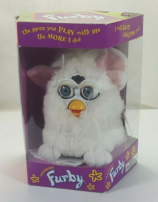 1998 Tiger Electronics Model 70 - 800 Furby White With Pink Ears
