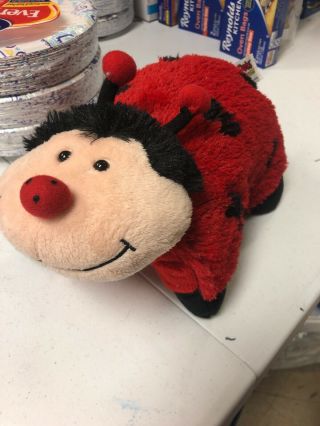 Pillow Pets Ladybug 18 " Red Black Lady Bug Soft Stuffed Plush Pee Wee