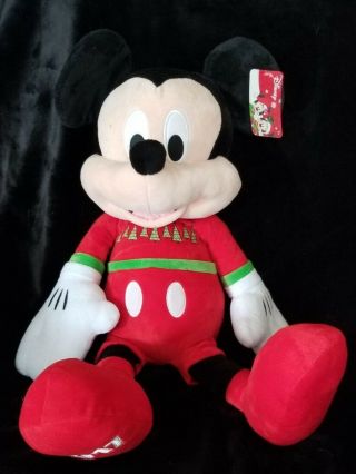 2017 Disney Mickey Mouse Christmas Plush Toy 23 " Just Play Dress Stuffed Nwt