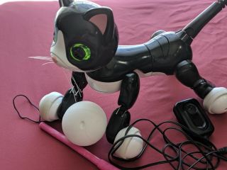 Zoomer Kitty Interactive Cat Accessories Robot Black White Spin Master