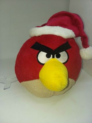 Angry Birds Christmas Red Bird Wearing A Santa Hat Plush 5 " Stuffed Animal