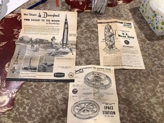 Vintage 50’s Strombecker Disneyland Twa Rocket To The Moon Lindberg Line Manuals