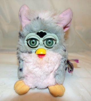 Vintage 1998 Tiger Electronics Furby With Tag Grey Model 70 - 800