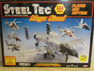 1994 Steel Tec Remco Planes & Copters Mega Sized 564 Parts Nib /