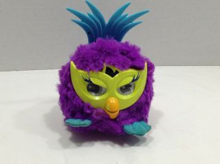 2012 Furby Party Rockers Fussby Purple Green Prism Cat Eye Interactive Hasbro