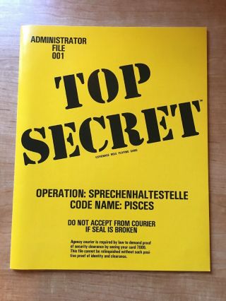 TSR Top Secret VF,  Espionage RPG No Dice 4