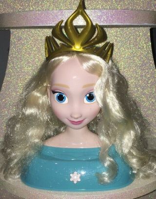 Jakks Pacific - - - Disney Frozen Queen Elsa Blue Styling Head - - - Hair,  Makeup,  Crown