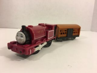 Scarloey W/ Cattle Car Trackmaster Thomas & Friends Fisher - Price 2009