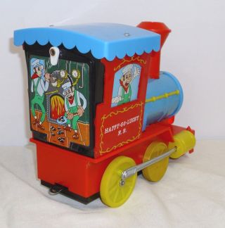 HAPPY GO LUCKY TRAIN BATTERY OPERATED TIN TOY SET 1960s BOXED TOMY OF JAPAN 3