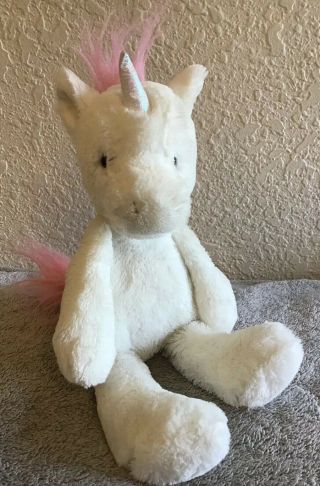 Aurora White Pink Unicorn 14” Plush Floppy Stuffed Animal