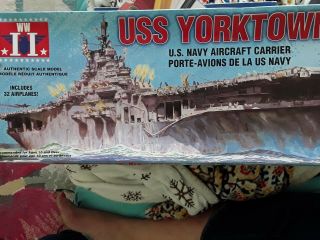 Lindberg 1/525 Scale Uss Yorktown Us Navy Aircraft Carrier 70826 Vg