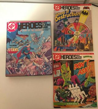 Dc Heroes Role Playing Game (1985) Plus 2 Extra Modules,  Batman,  Superman
