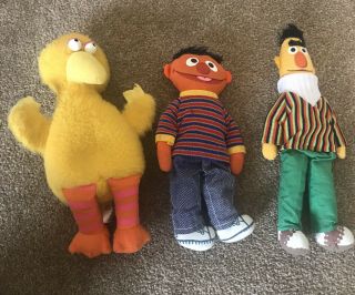 Vintage Knickerbocker Sesame Street Big Bird Bert Earnie Plush Toy