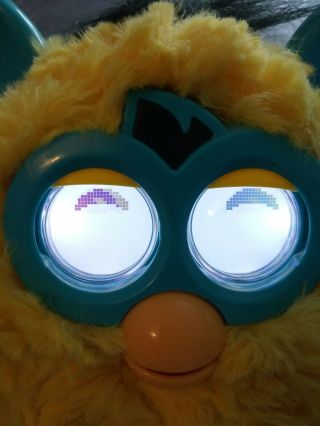 2012 Yellow Furby With Blue Ears - By Hasbro - - Interactive Toy