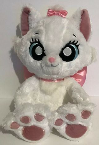 The Aristocats Marie White Cat Plush Disney Big Feet Big Pink Satin Bow