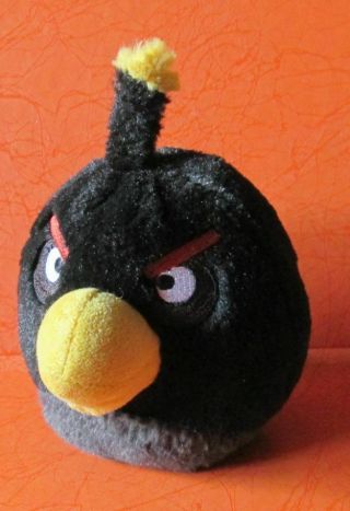 Black Plush Toy 4 " X 6 " Or 10x16cm No Sound Angry Birds " Bomb "