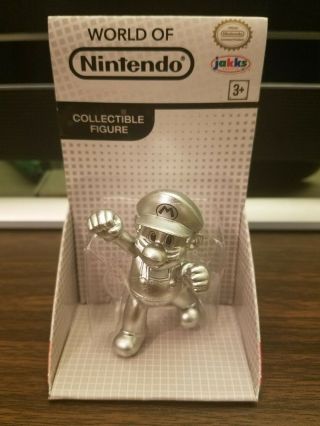 World Of Nintendo Metal Mario Jakks Pacific 2.  5 Inch Silver