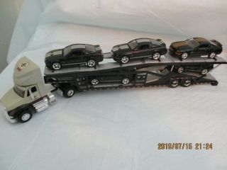 Speccast Pashnet International 8600 Car Carrier With 5 Mustang Gt 500.  1:64