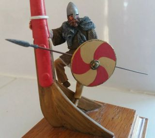 Built Painted 54mm Viking Norse Warrior Raider On Longship 793ad