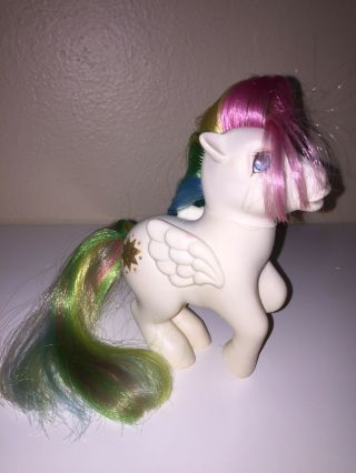 Vintage 1983 Hasbro G1 My Little Pony Mlp Starshine White Pegasus Rainbow Hair