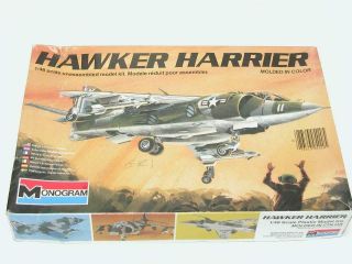 1/48 Monogram Hawker Harrier Vtol Jump Jet Plastic Scale Model Kit Usa Ship