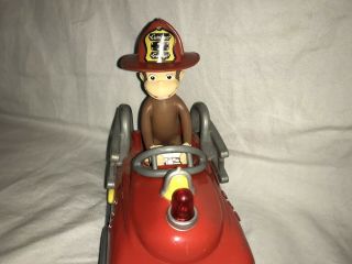 Curious George Bump N Go Fire Truck Toy Lights Sound Retired Htf Rare Marvel Toy