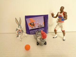 1996 Warner Bros Space Jam Michael Jordan Bugs Bunny Action Figure Set Complete