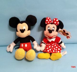 Disney Mickey And Minnie Mouse Plush Stuffed Animal Toy Set 9 "