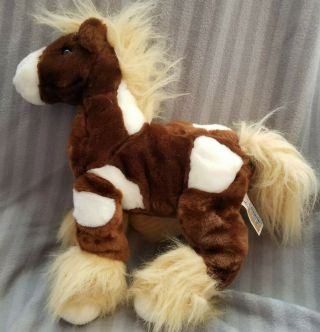 Animal Alley/toys R Us Tan,  Brown And White Clydesdale Horse Plush - 12 "