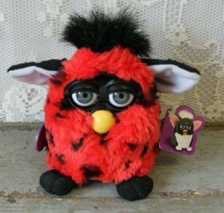 Vintage 1999 Red With Black Spot Furby With Tags Model 70 - 800