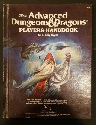 Advanced Dungeons And Dragons Players Handbook 1st Edition.