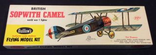 Vintage 1957 Guillow’s British Sopwith Camel Ww1 Fighter Flying Model Kit 105